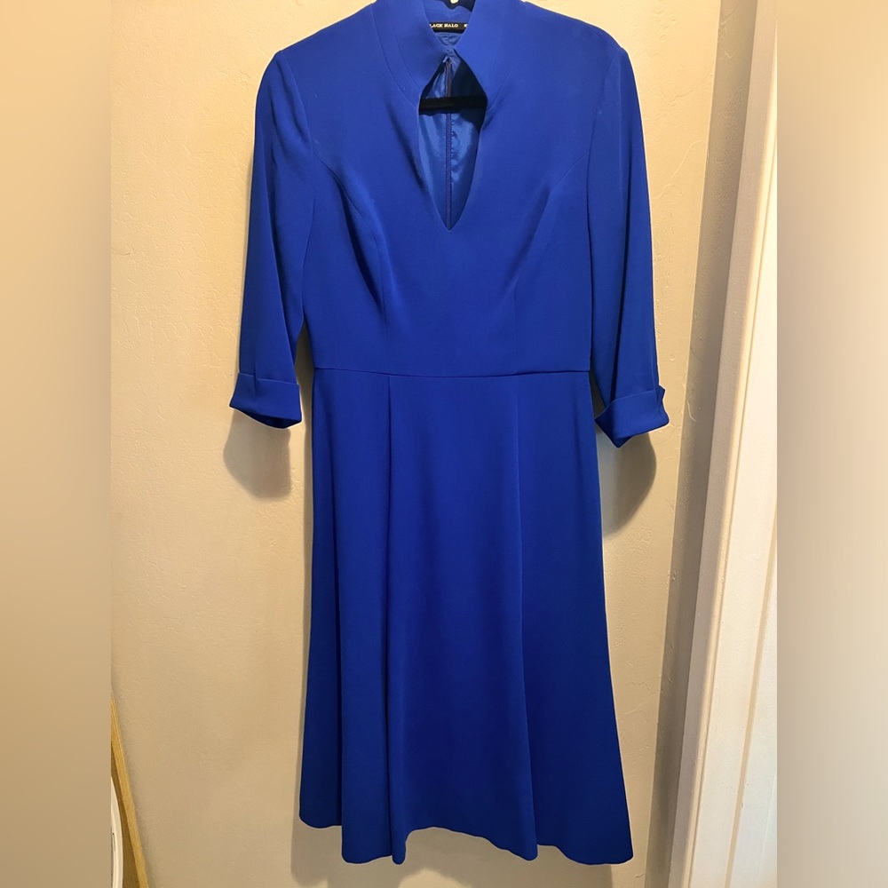 Black Halo; Allic Sheath Dress; size 10; Royal Blue